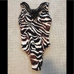 La Blanca zebra print one piece